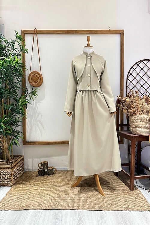 PELERİNLİ CEKET TAKIM Taş