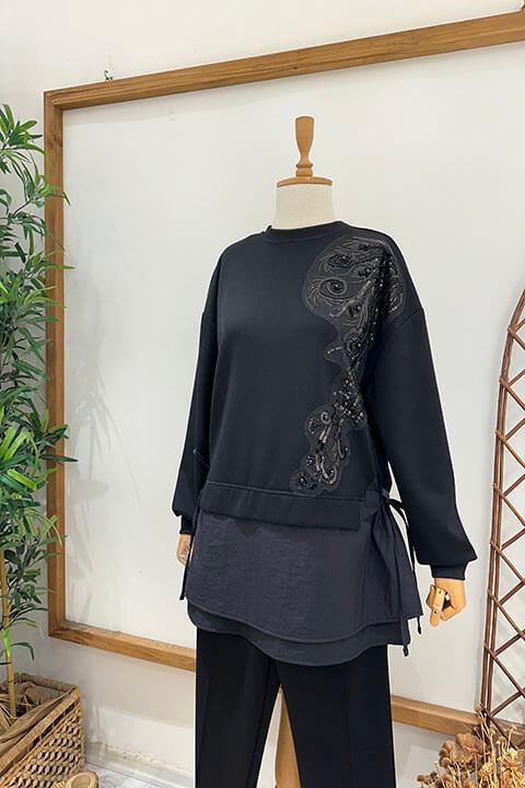 SADRA TAŞLI TAKIM Siyah