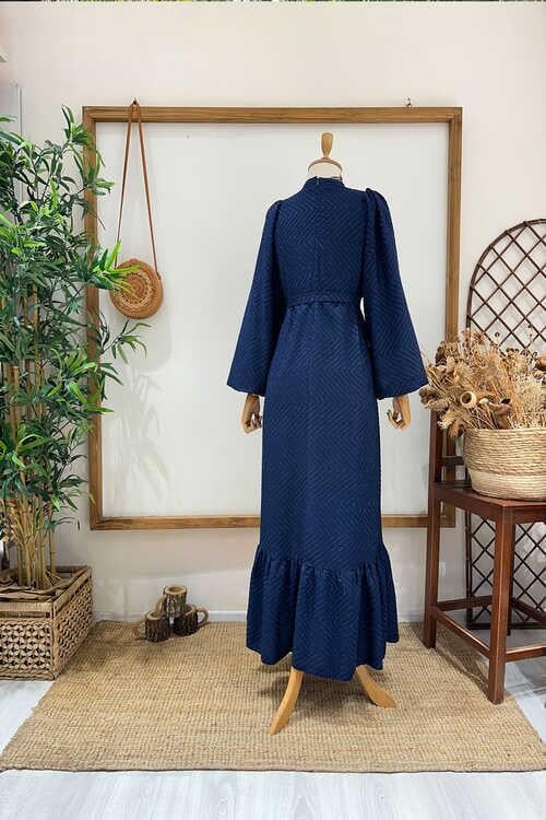 SİMLİ ELBİSE LACİVERT