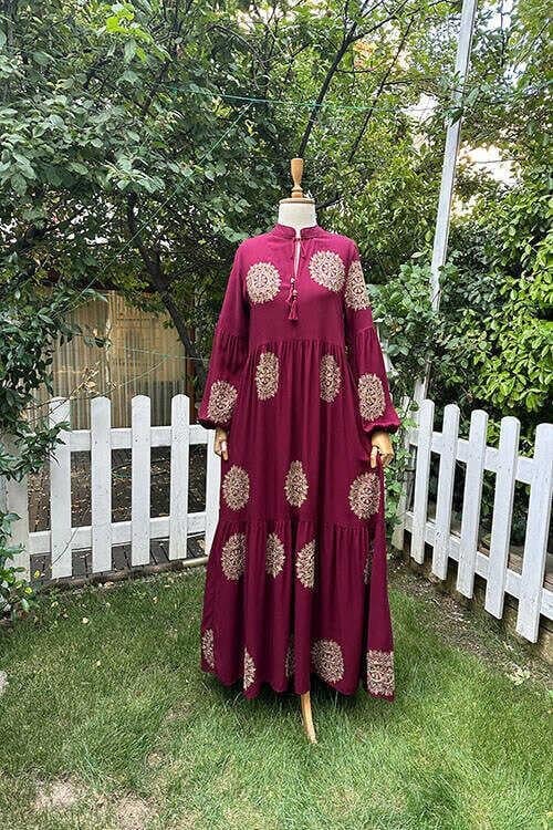 TURA ELBİSE Bordo