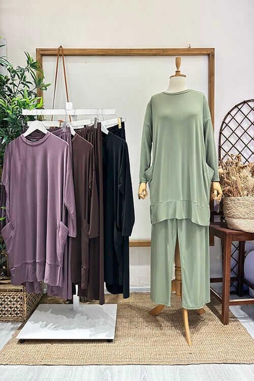 YANLARI CEPLİ SANDY TAKIM