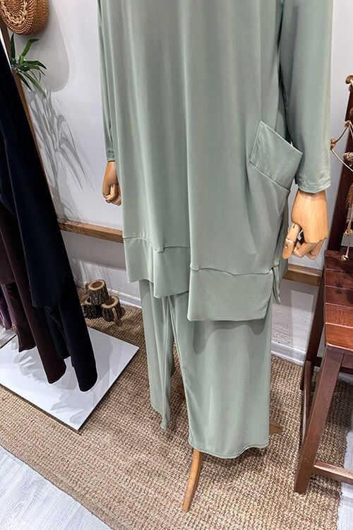 YANLARI CEPLİ SANDY TAKIM