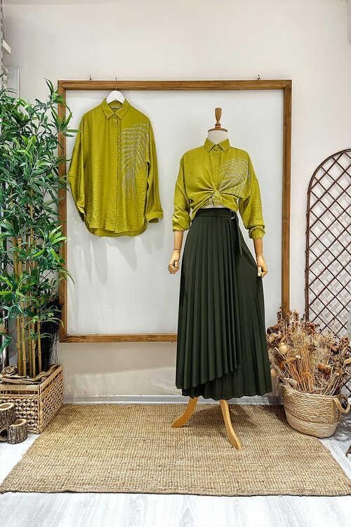 Yaprak Taşlı Gömlek