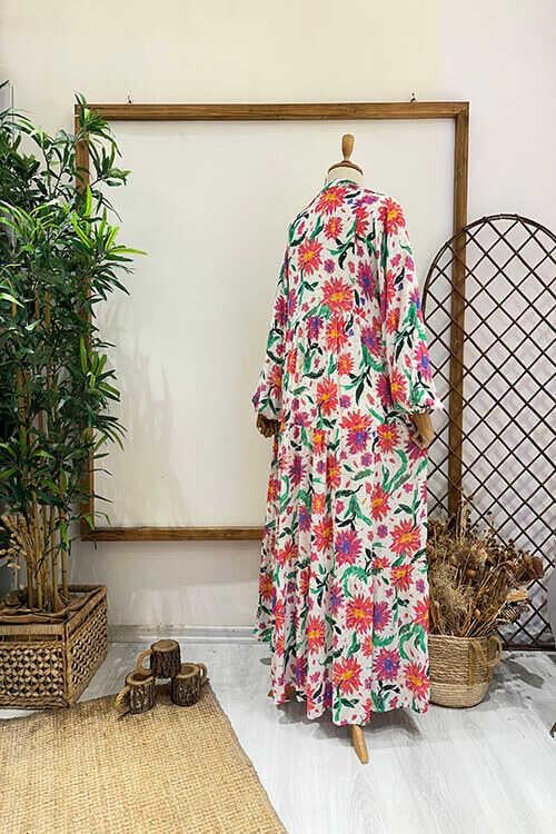 YASEMİN SİMLİ ELBİSE Beyaz