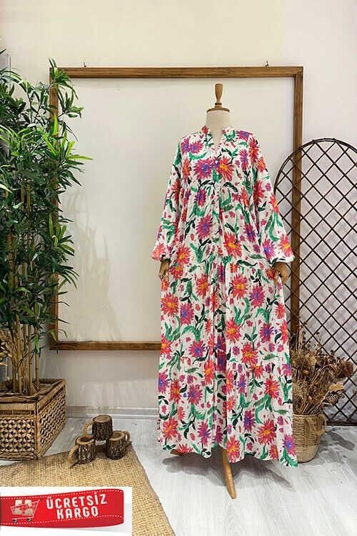 YASEMİN SİMLİ ELBİSE Beyaz