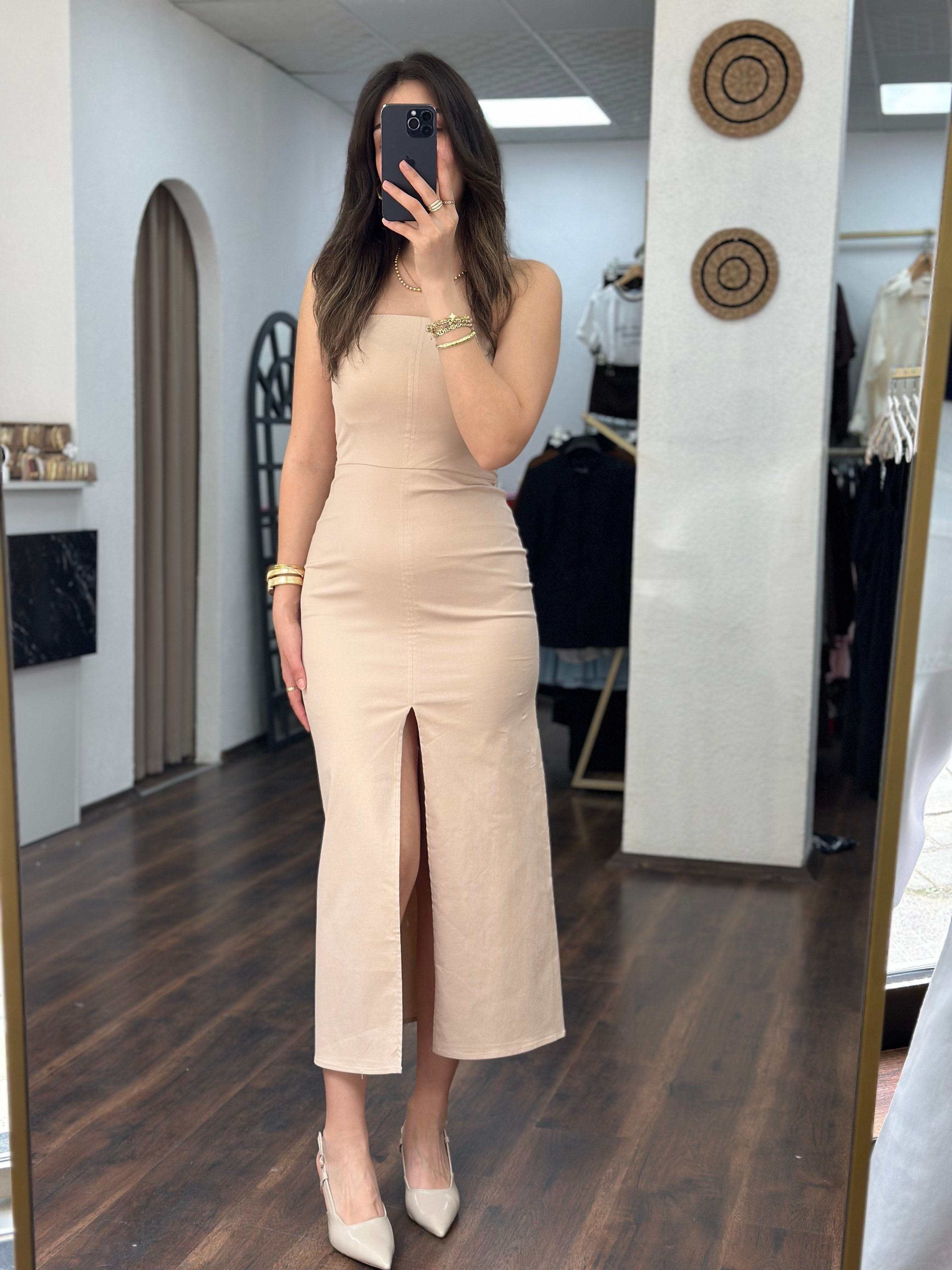 Dilvin Straplez Midi Elbise 