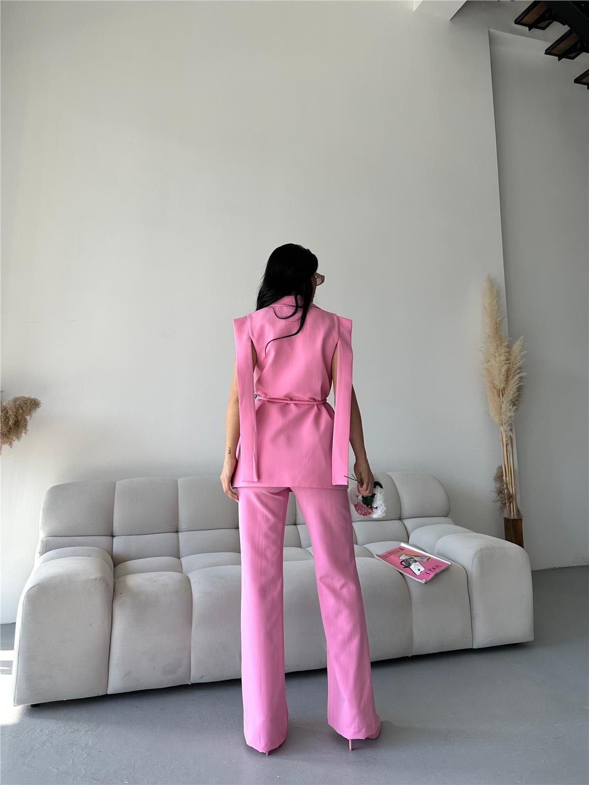 3086 Takım Pembe Çizgili