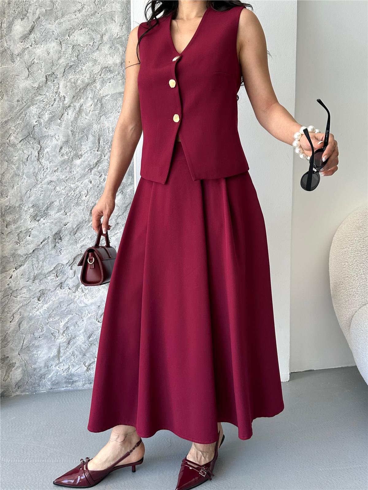 3124 Takım Bordo
