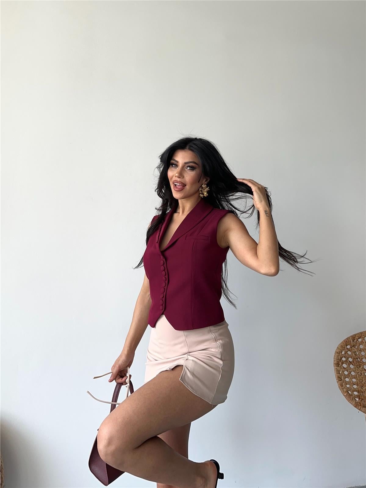 3131 Yelek Bordo