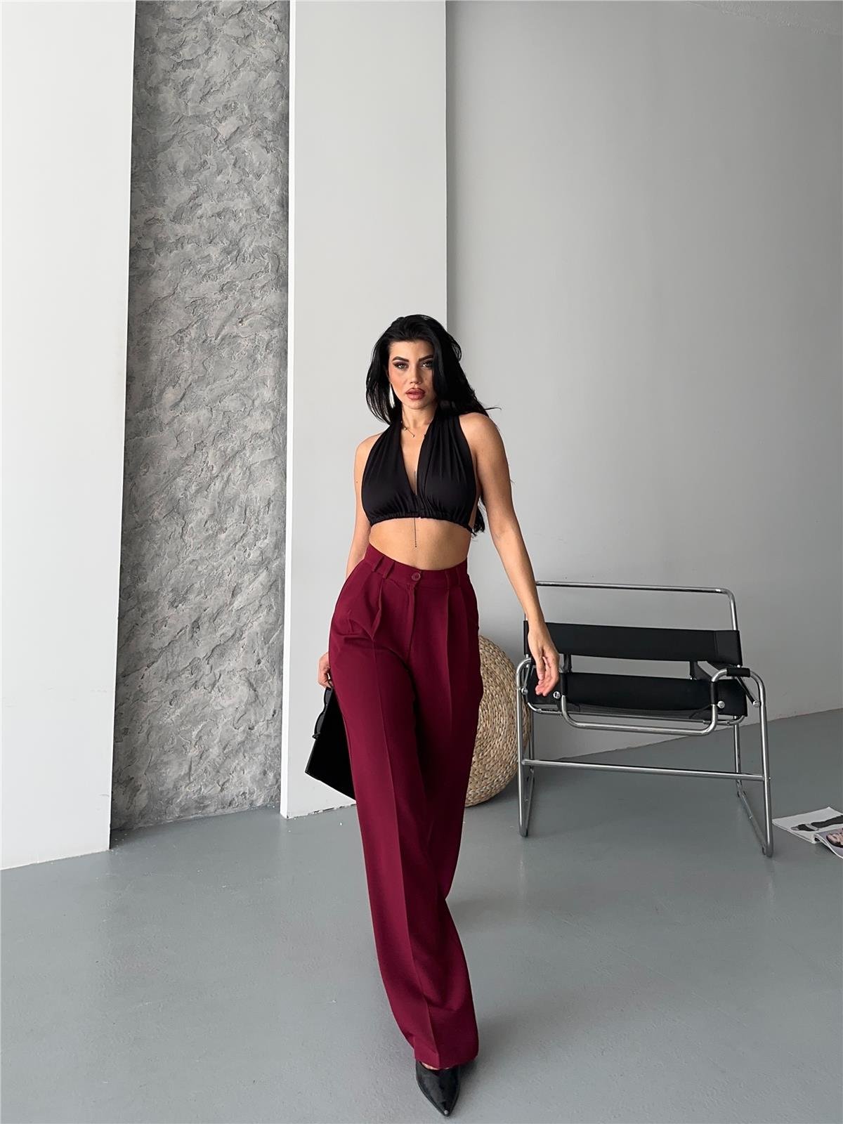 5014 Pantolon Bordo