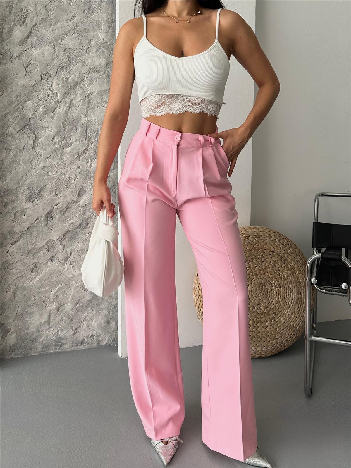 5014 Pantolon Pembe