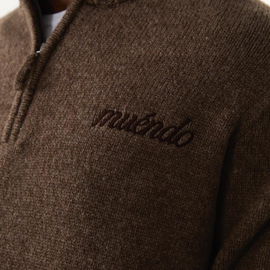Muéndo Brown Half Zipper Tricot