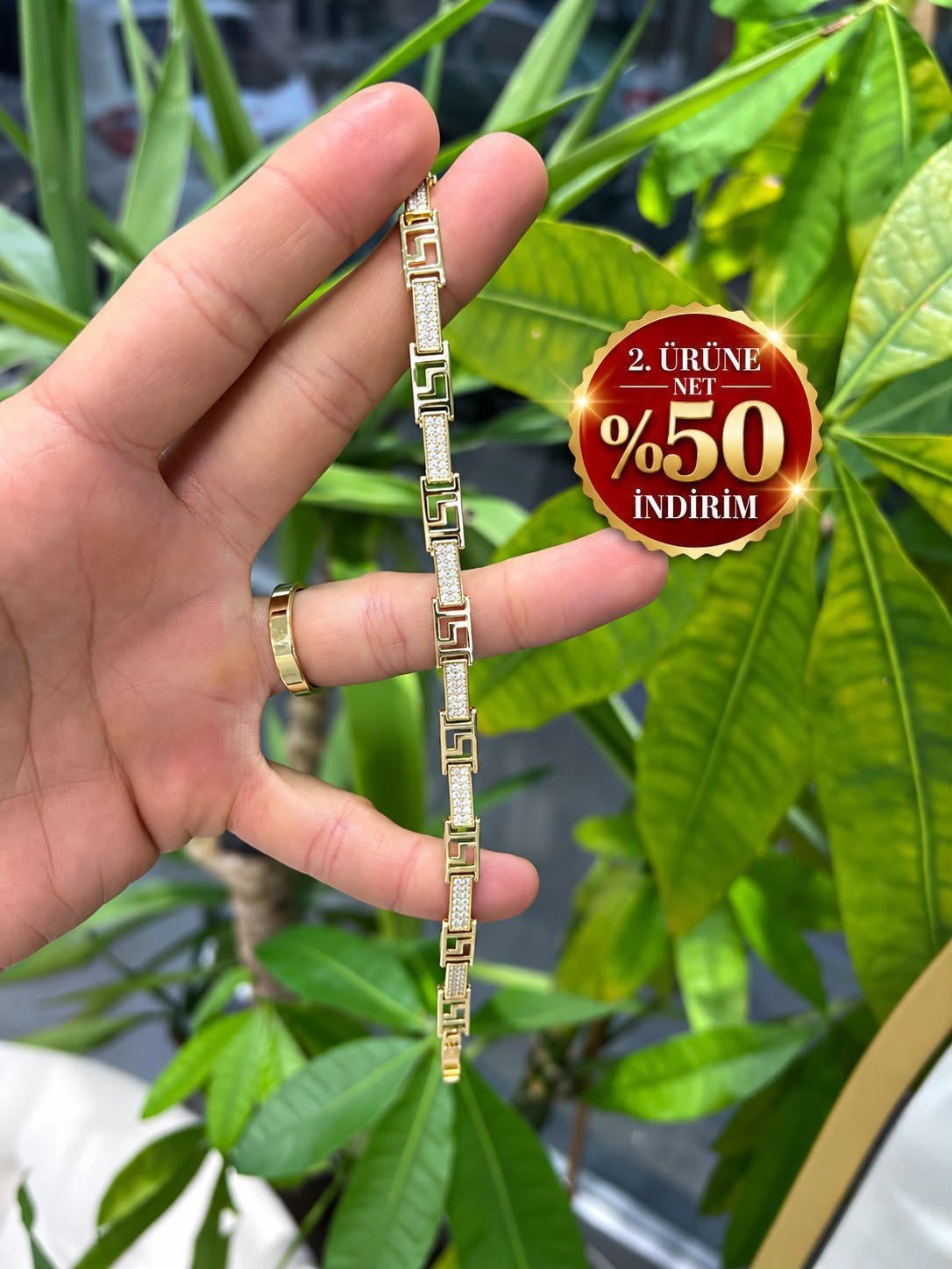 Su Yolu Model Gold Altın Kaplama Bileklik
