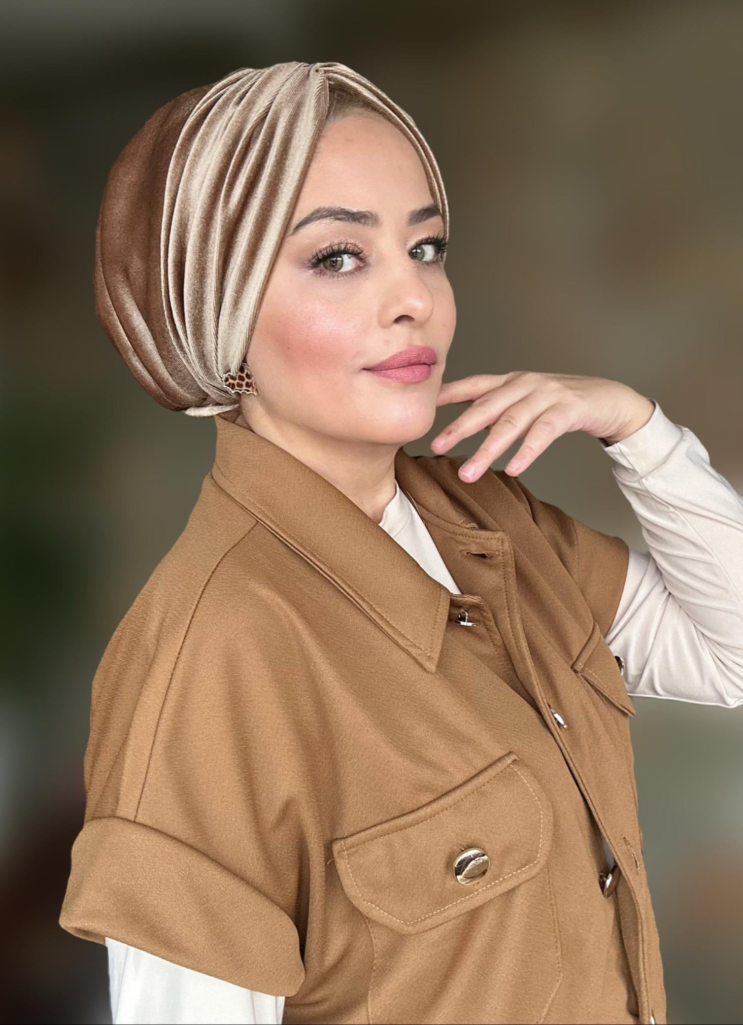  KADİFE SÜTLÜ KAHVE DRAPE DOLGULU BONE
