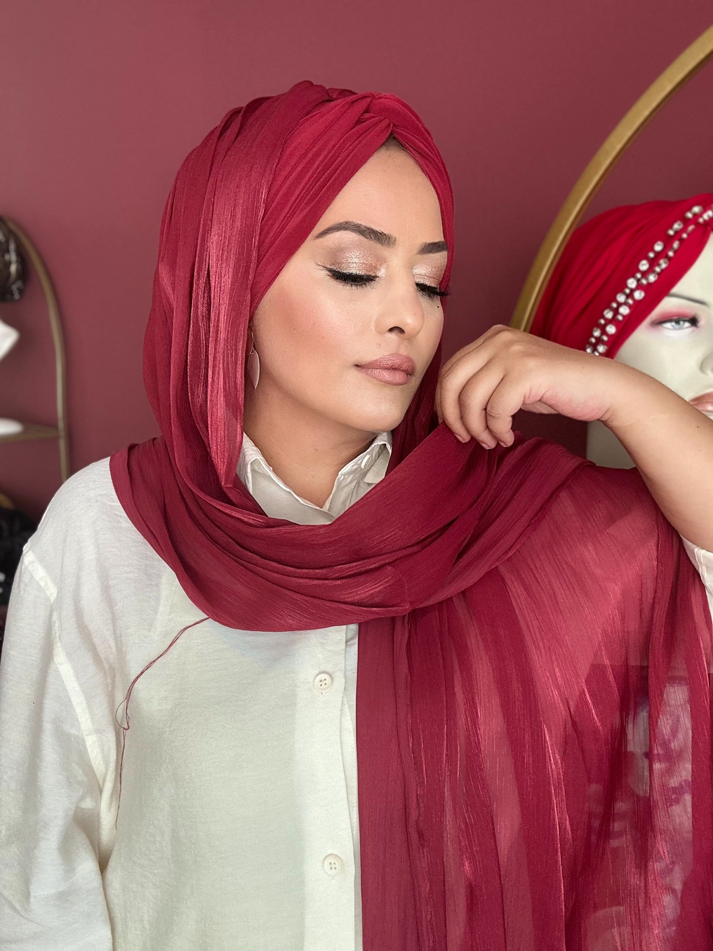 AÇIK BORDO ORGANZE ŞALLI DÜĞÜM DOLGULU BONEŞAL