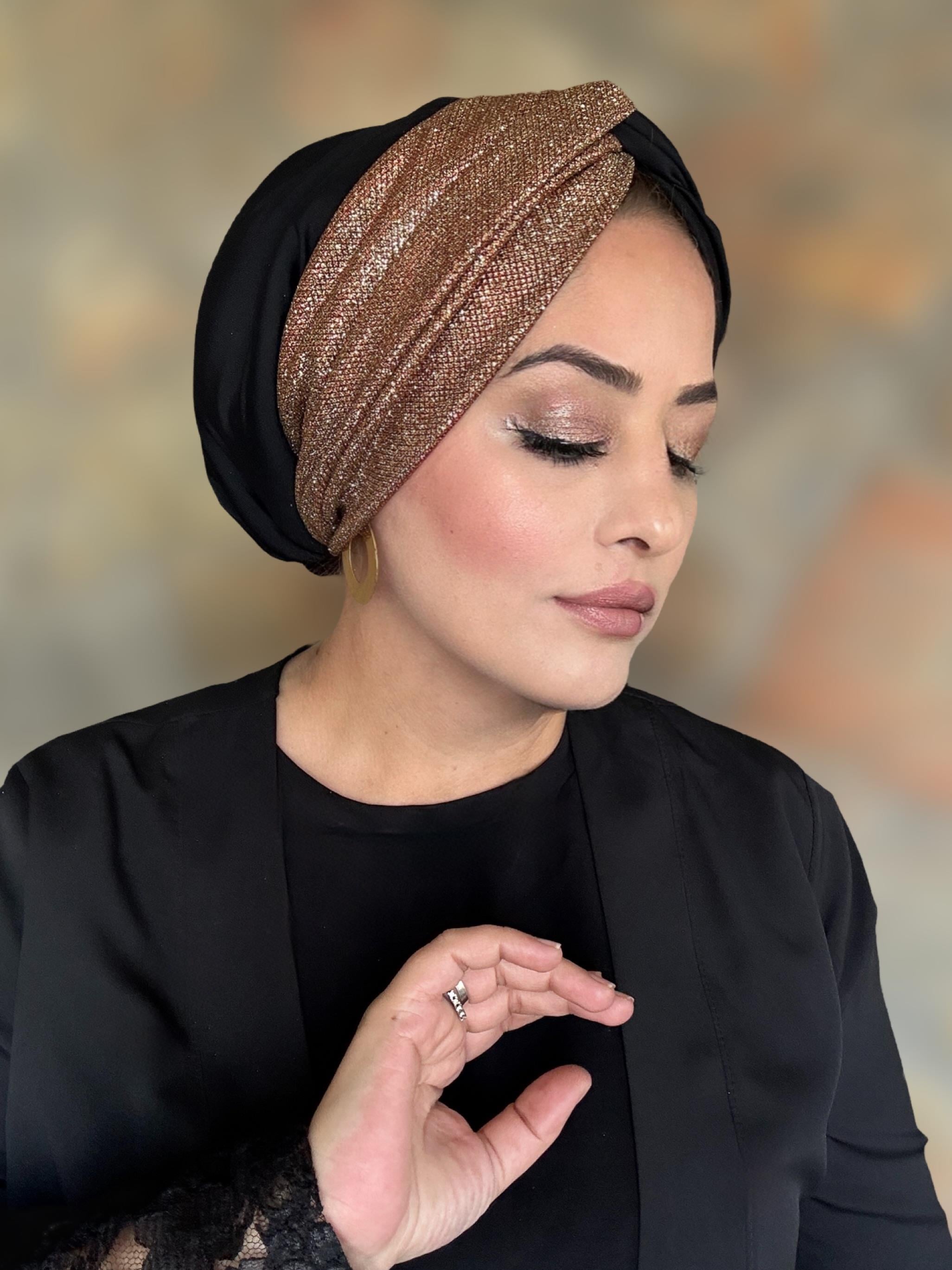 BİR YANI BRONZ SİMLİ SİYAH DÜĞÜM DOLGULU BONE