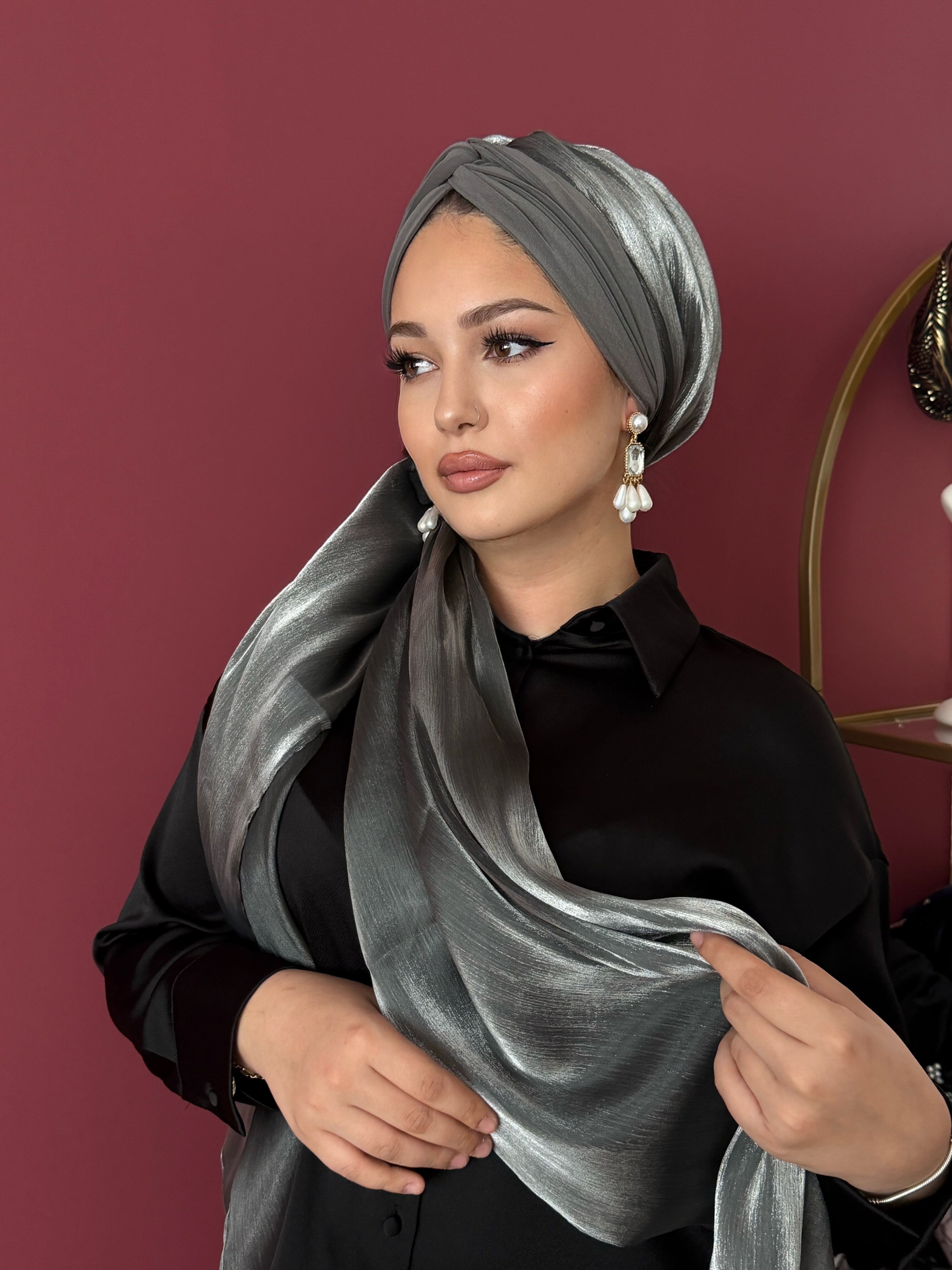 GRİ JAN JAN ŞALLI  DÜĞÜM DOLGULU BONEŞAL 