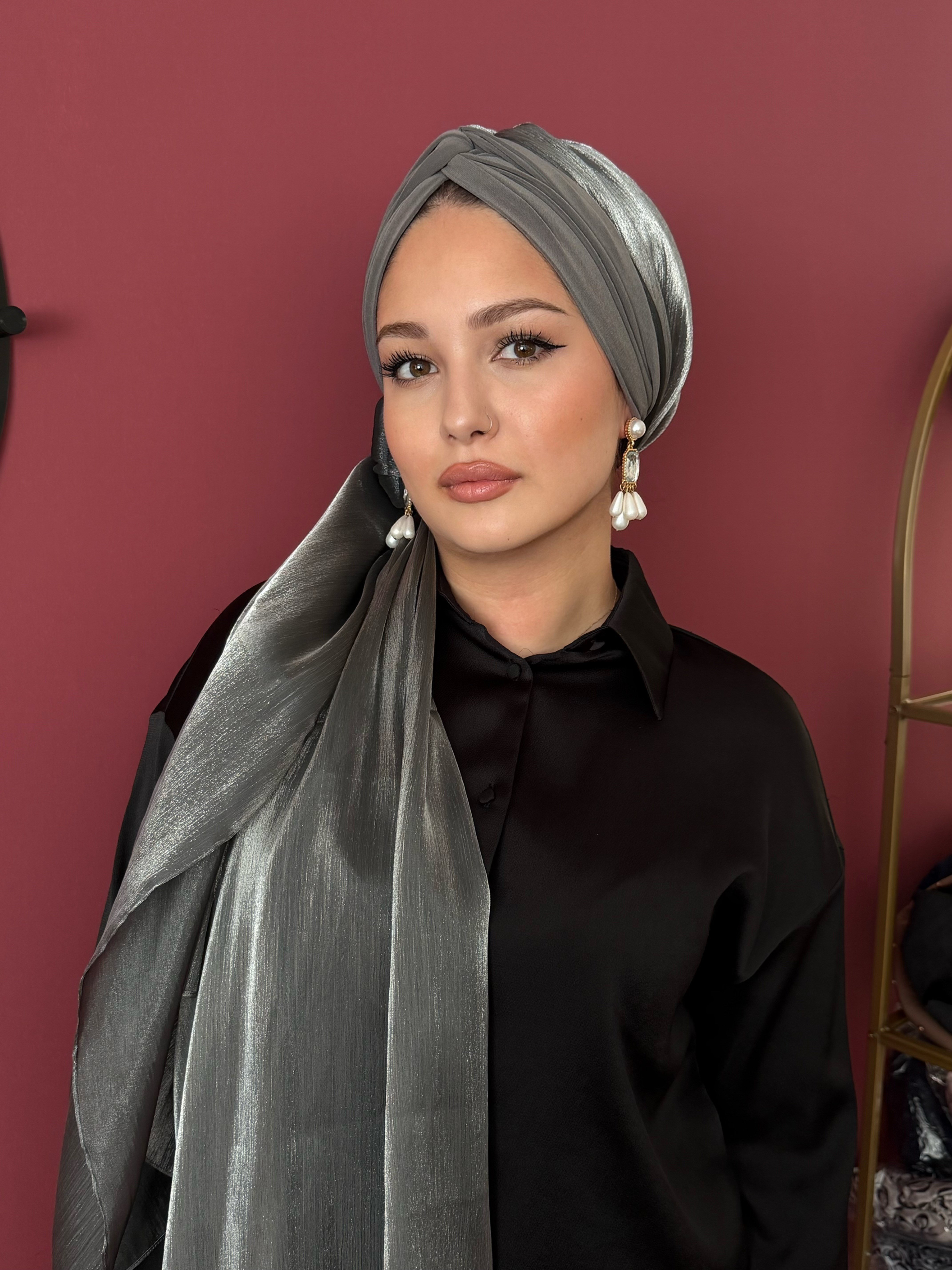 GRİ JAN JAN ŞALLI  DÜĞÜM DOLGULU BONEŞAL 
