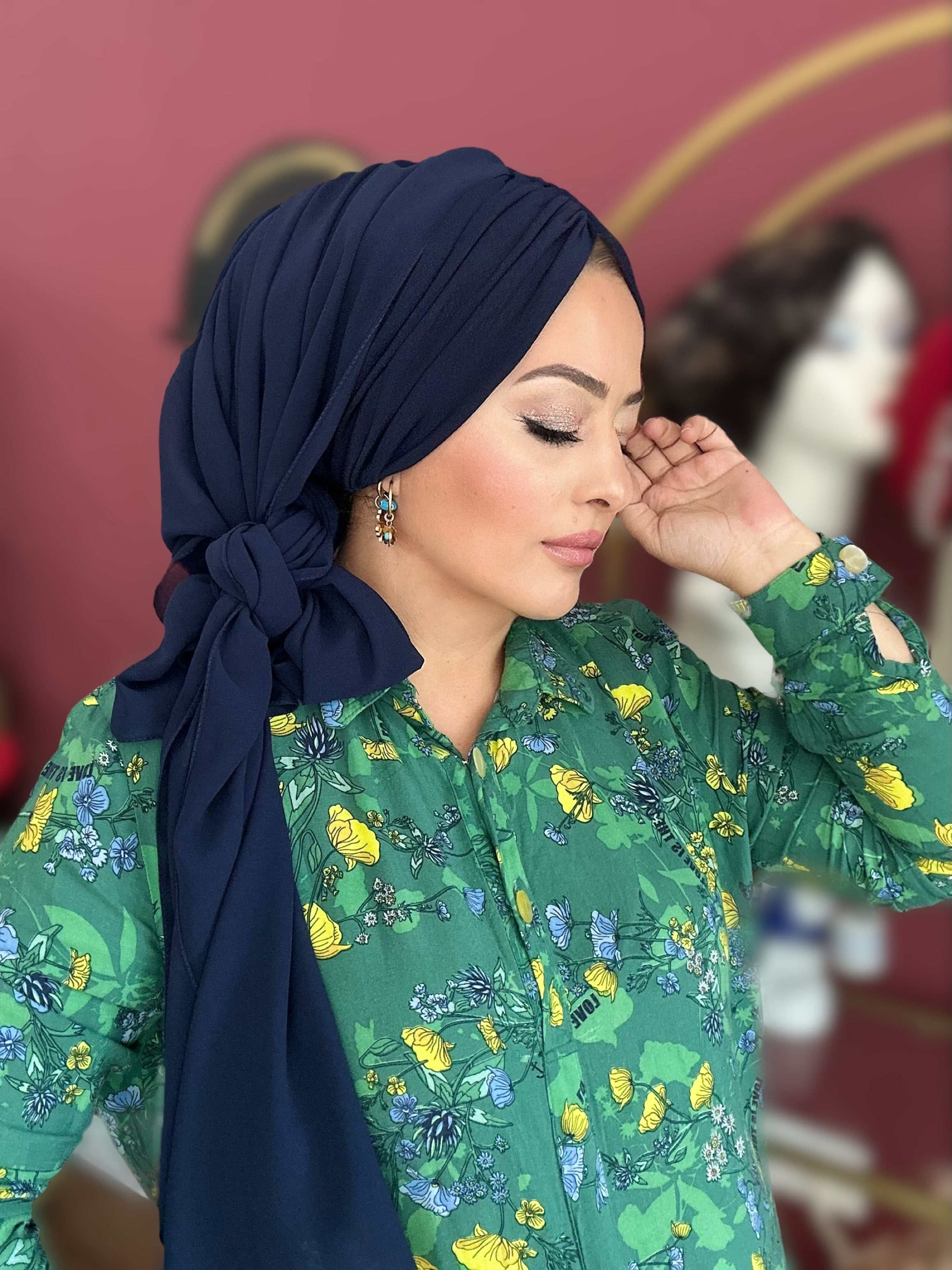 LACİVERT DRAPE MODEL DOLGULU BONEŞAL
