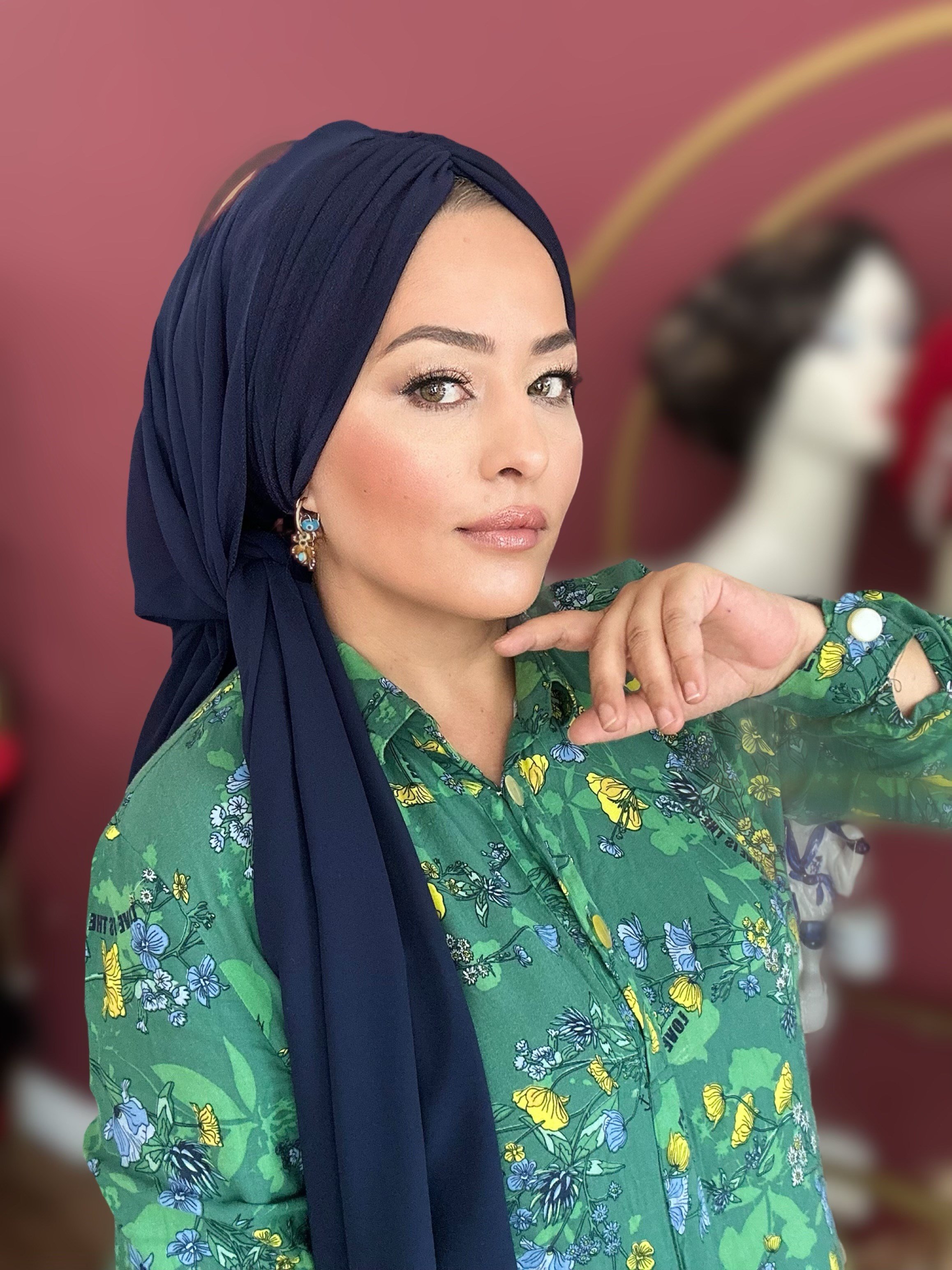 LACİVERT DRAPE MODEL DOLGULU BONEŞAL