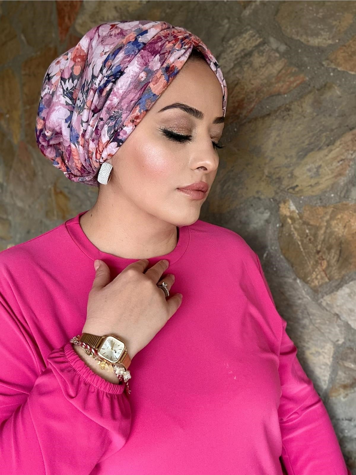 PEMBE DESENLİ DRAPE DOLGULU BONE