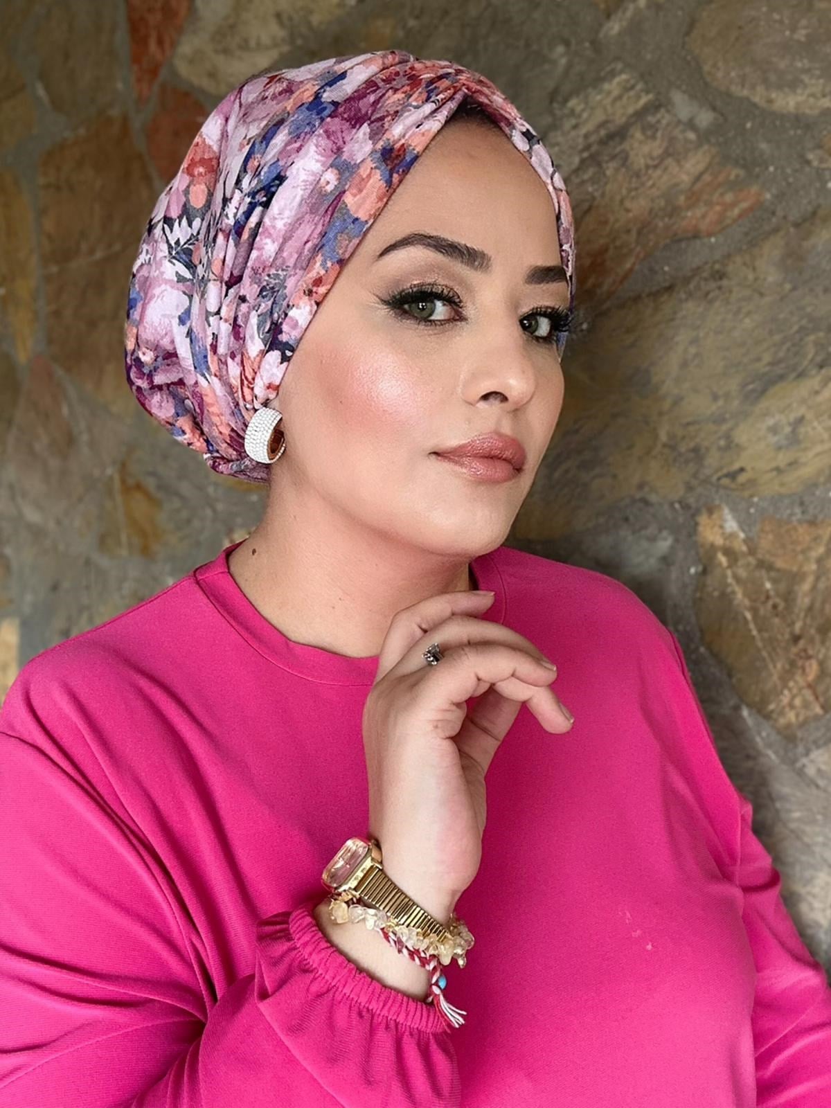 PEMBE DESENLİ DRAPE DOLGULU BONE