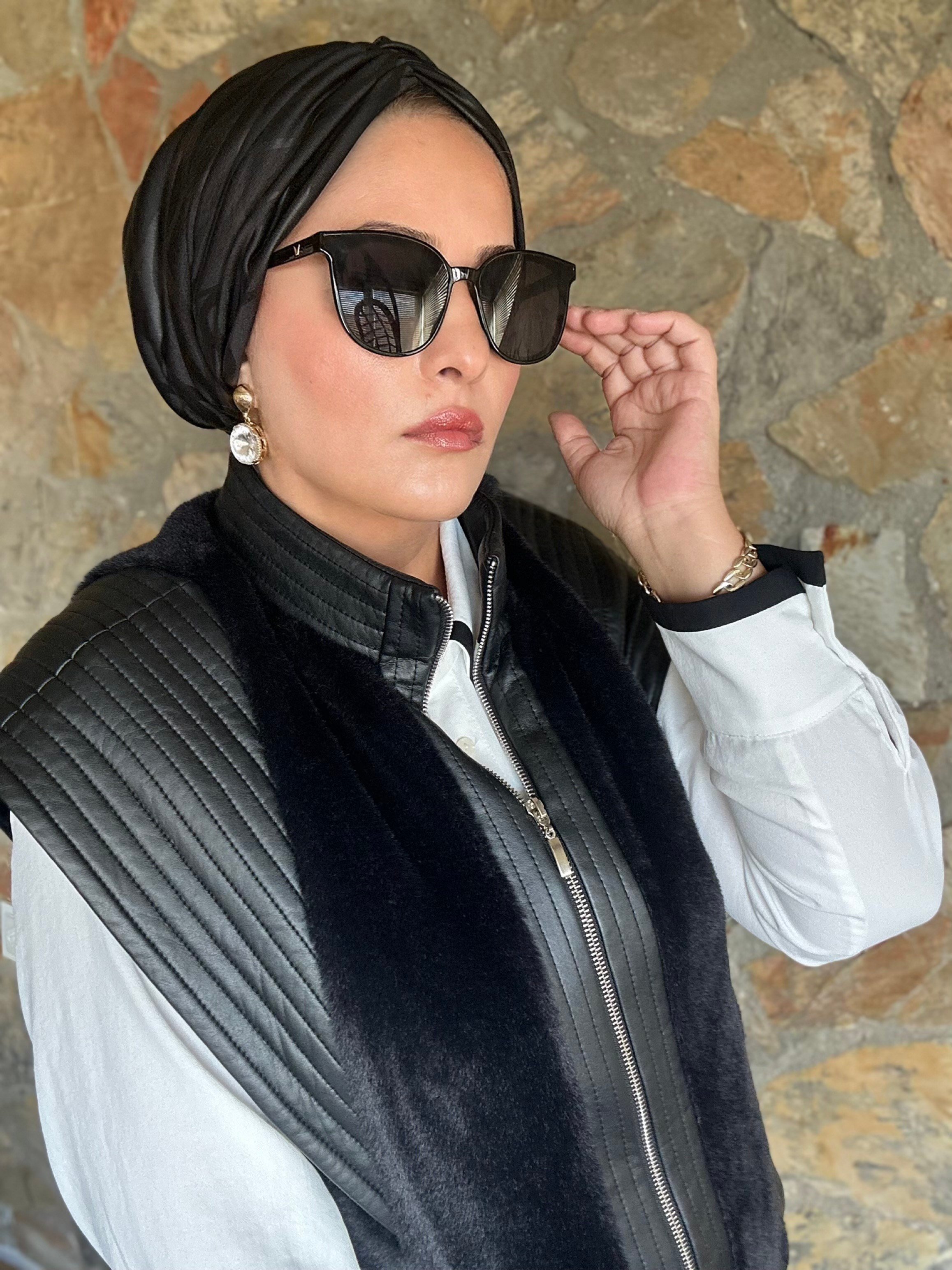 SİYAH JAKARLI DRAPE DOLGULU BONE