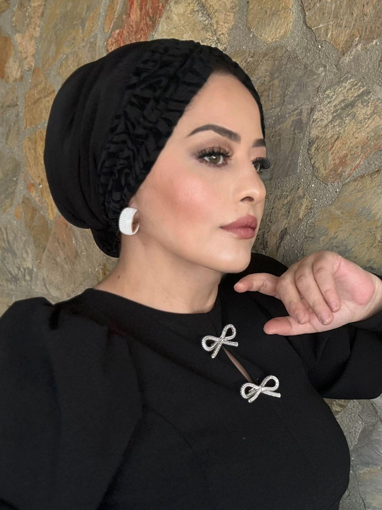 SİYAH ZEBRA DRAPE DOLGULU BONE