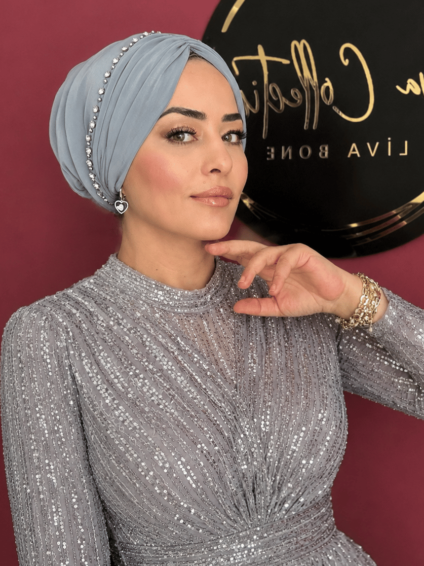 TAÇ MODEL TAŞLI DRAPE DOLGULU BONE