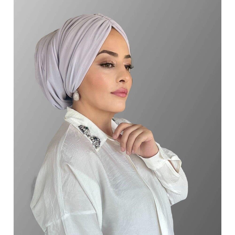 Tüllü Lila drape dolgusuz bone