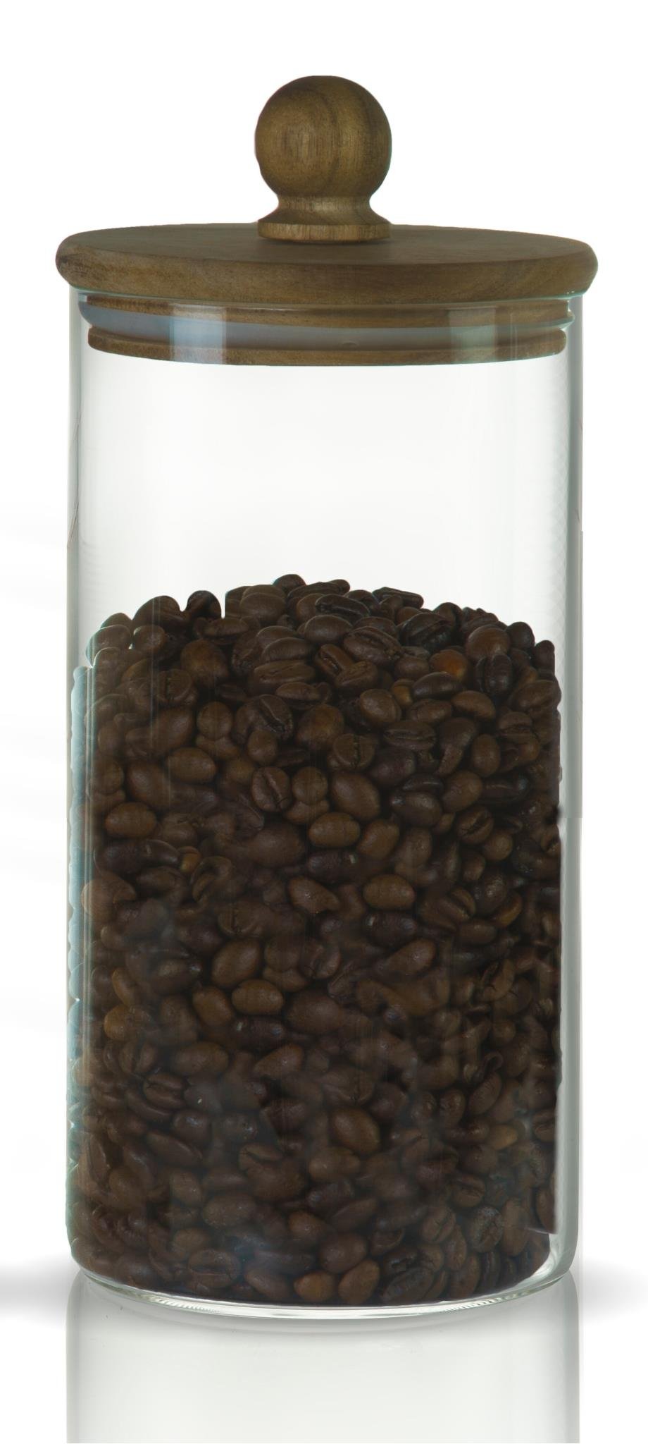 3'lü Boncuk Sap Akasya Kapaklı Yüksek Borosilikat Cam Saklama Kavanozu Seti - 500ml - 1000ml - 1500ml -