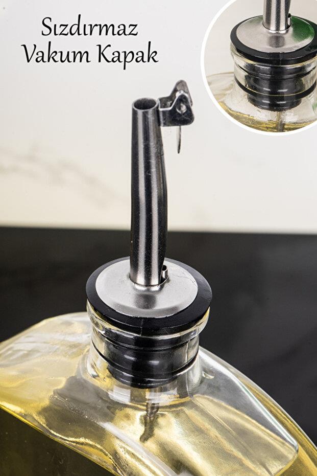 Cam Yağdanlık 500ml Silver Kapak