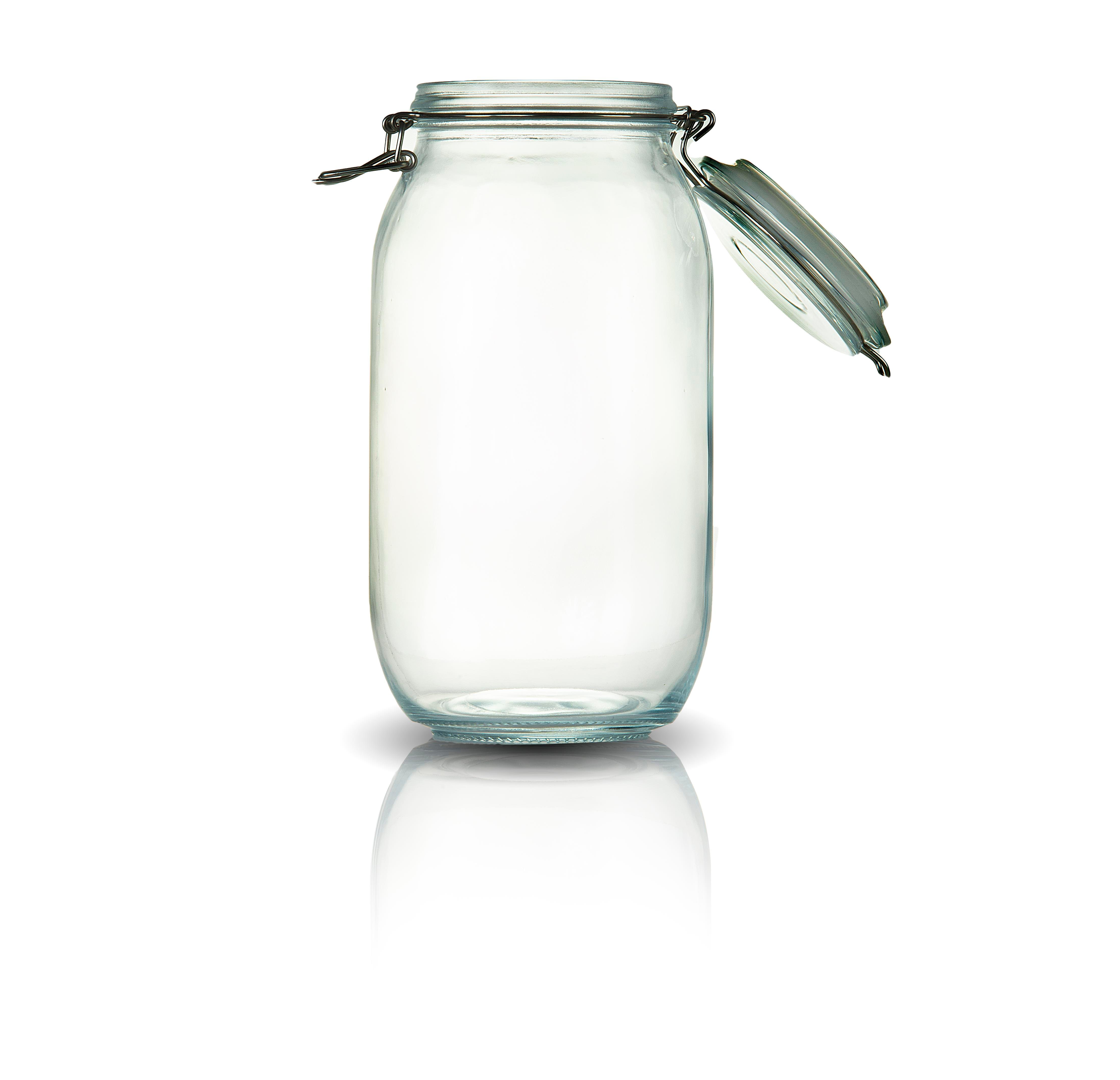 Korken Kavanoz 2000 ml Vakumlu Kilitli Cam Saklama Kavanozu 
