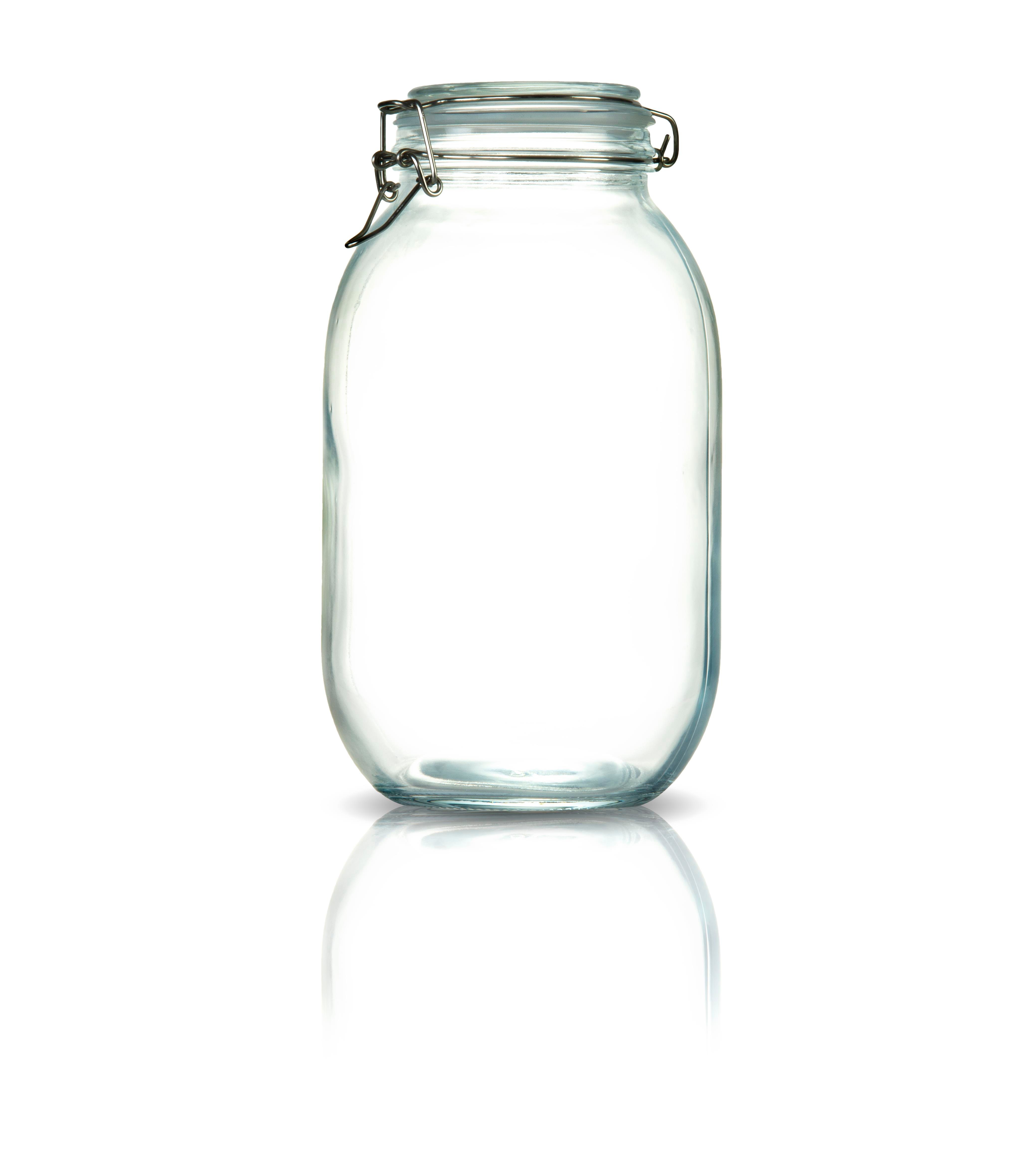 Korken Kavanoz 3000 ml Vakumlu Kilitli Cam Saklama Kavanozu