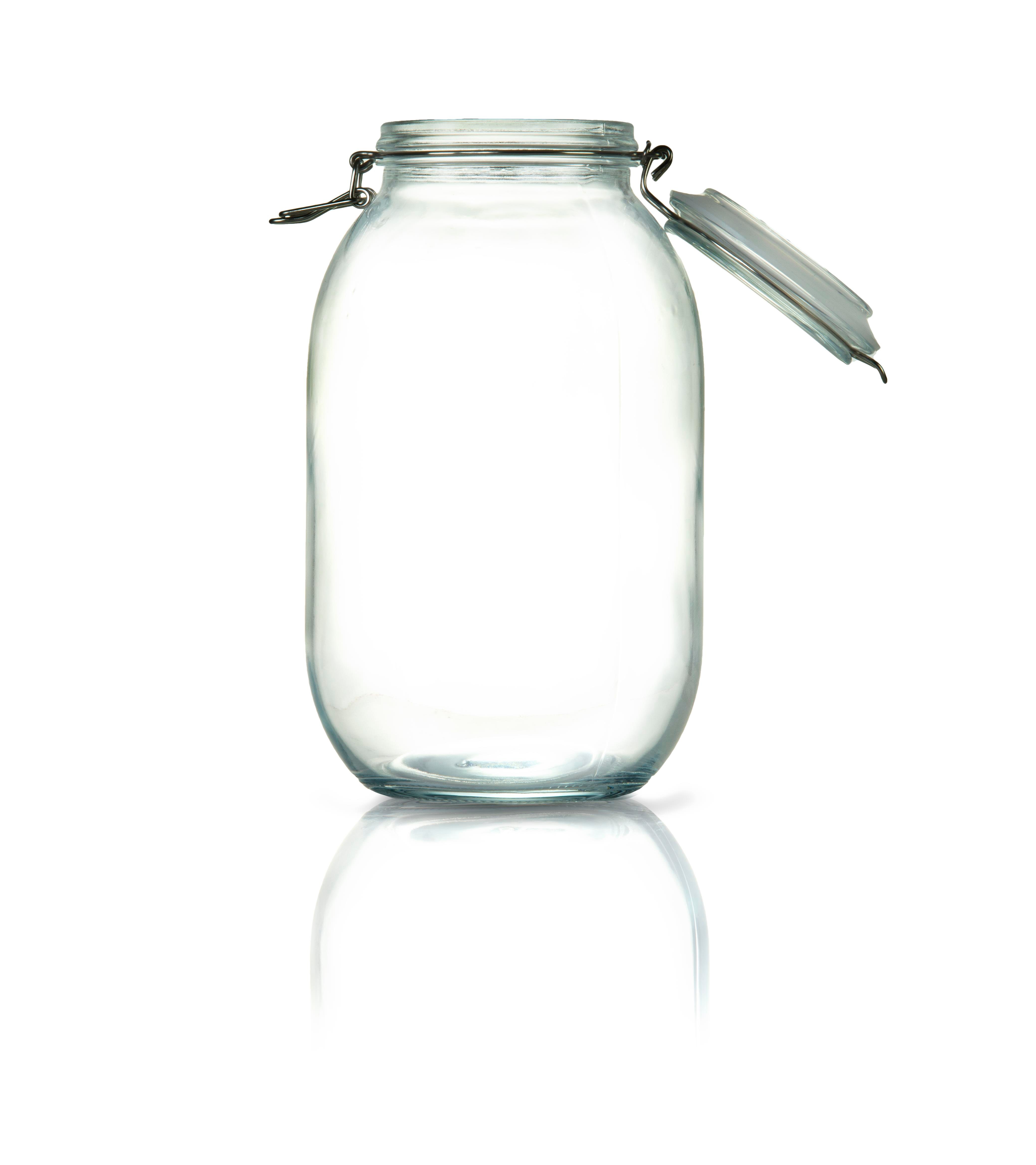 Korken Kavanoz 3000 ml Vakumlu Kilitli Cam Saklama Kavanozu