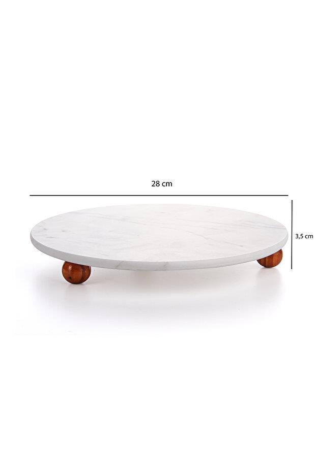 Yuvarlak Mermer Sunu Tabağı 28cm