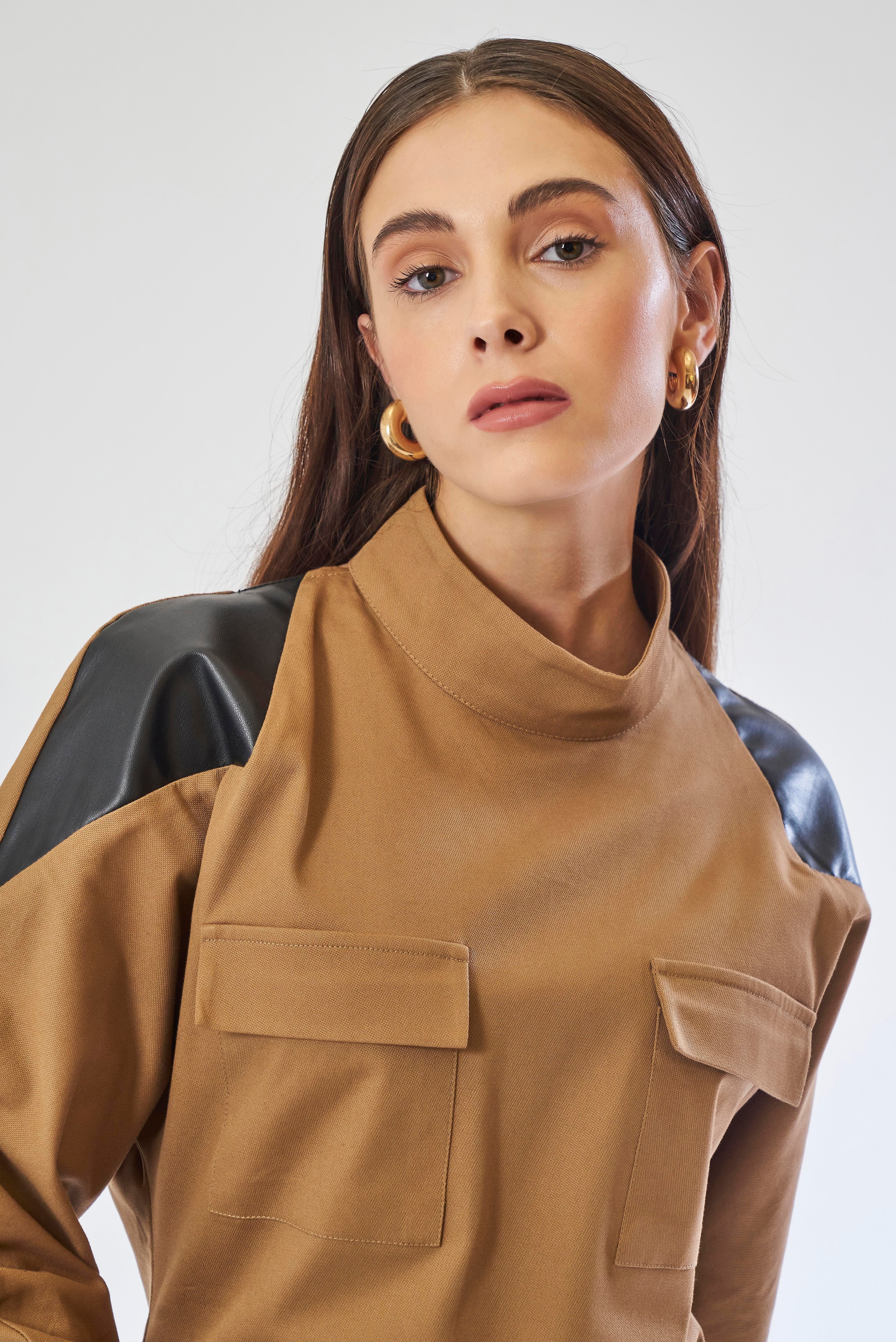 Zethos Dress - Kahve Cepli Elbise