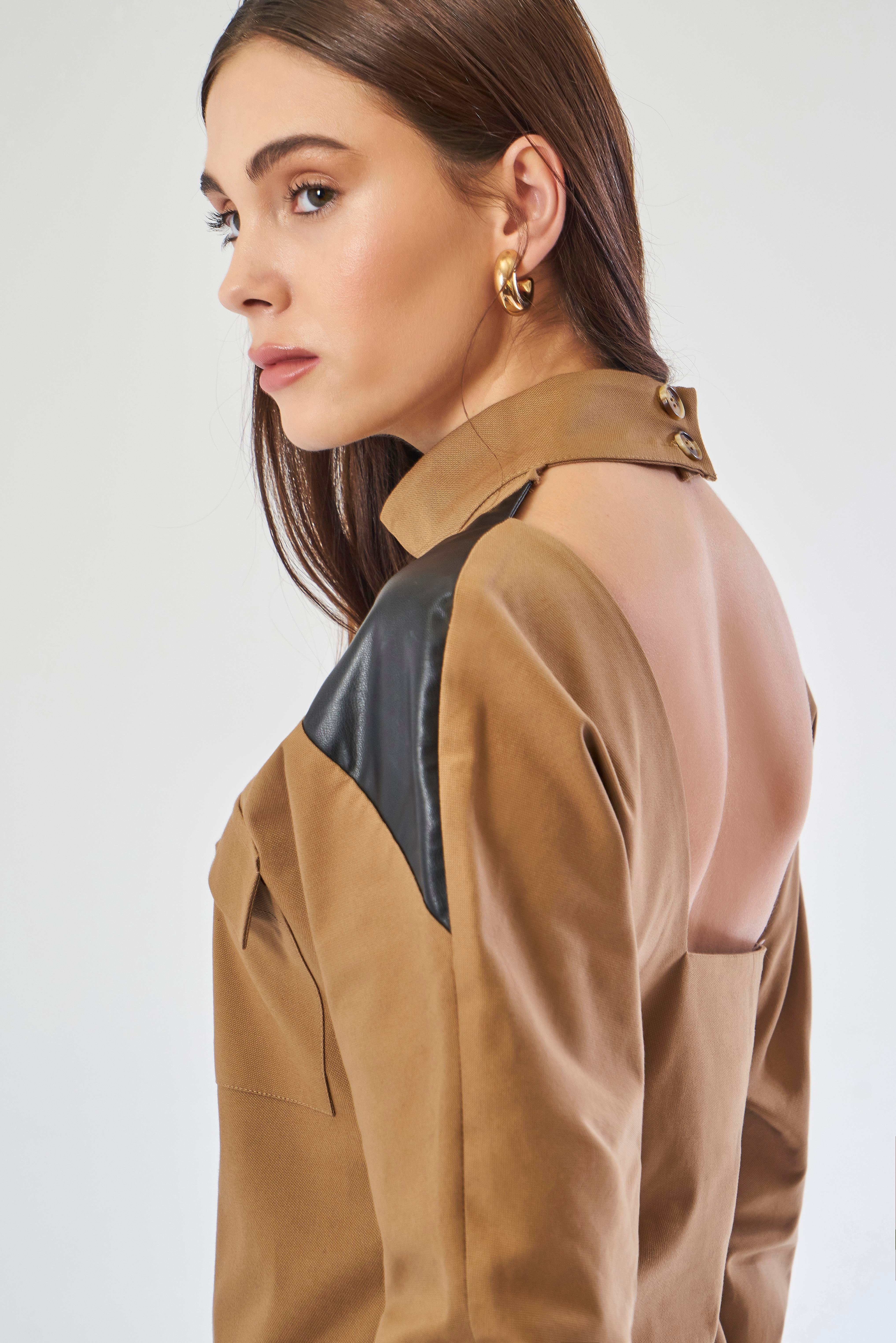 Zethos Dress - Kahve Cepli Elbise
