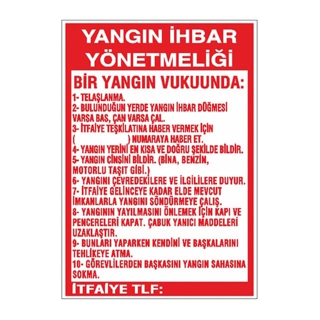 Yangın İhbar Yönetmeliği