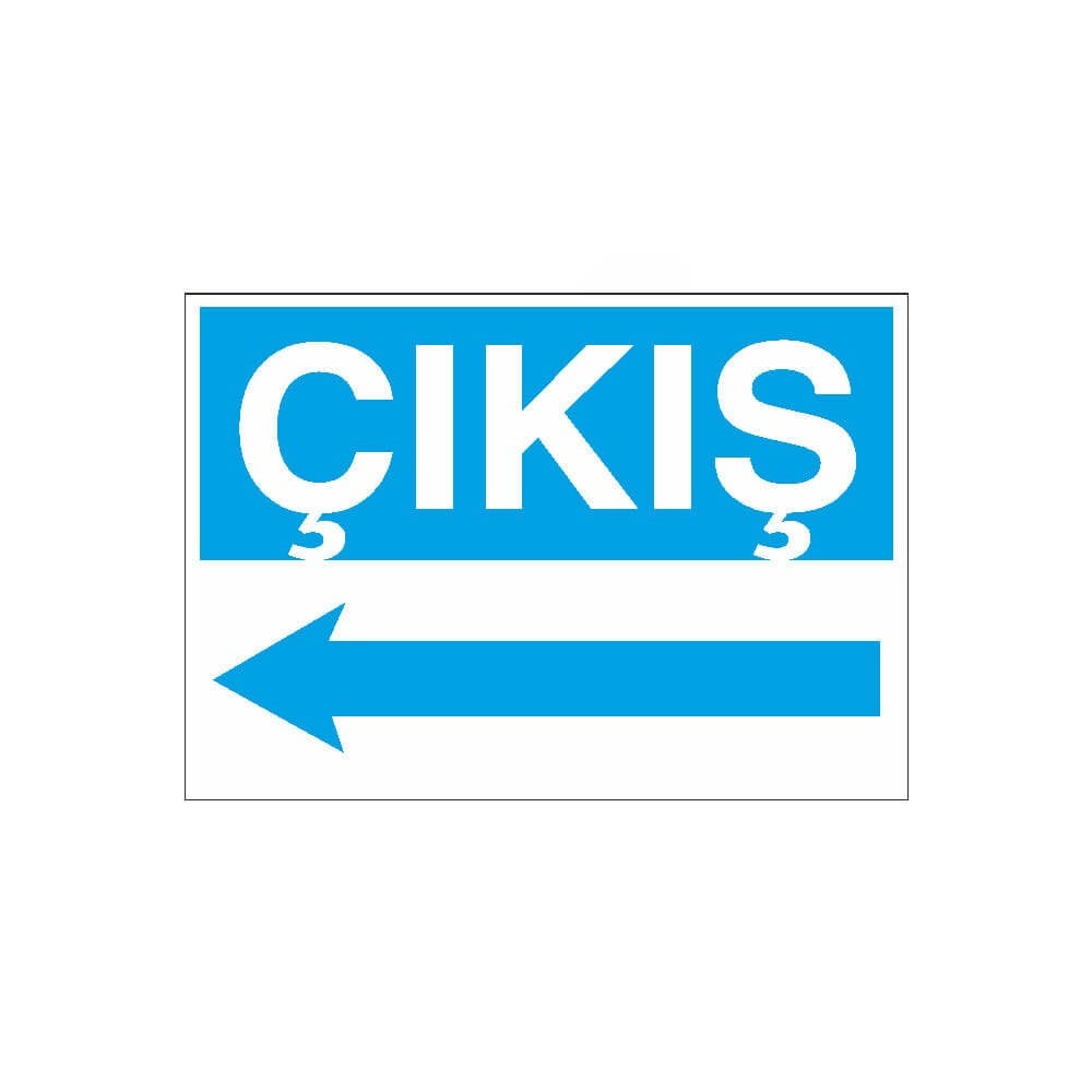 Çıkış Sol Ok Uyarı Levhası