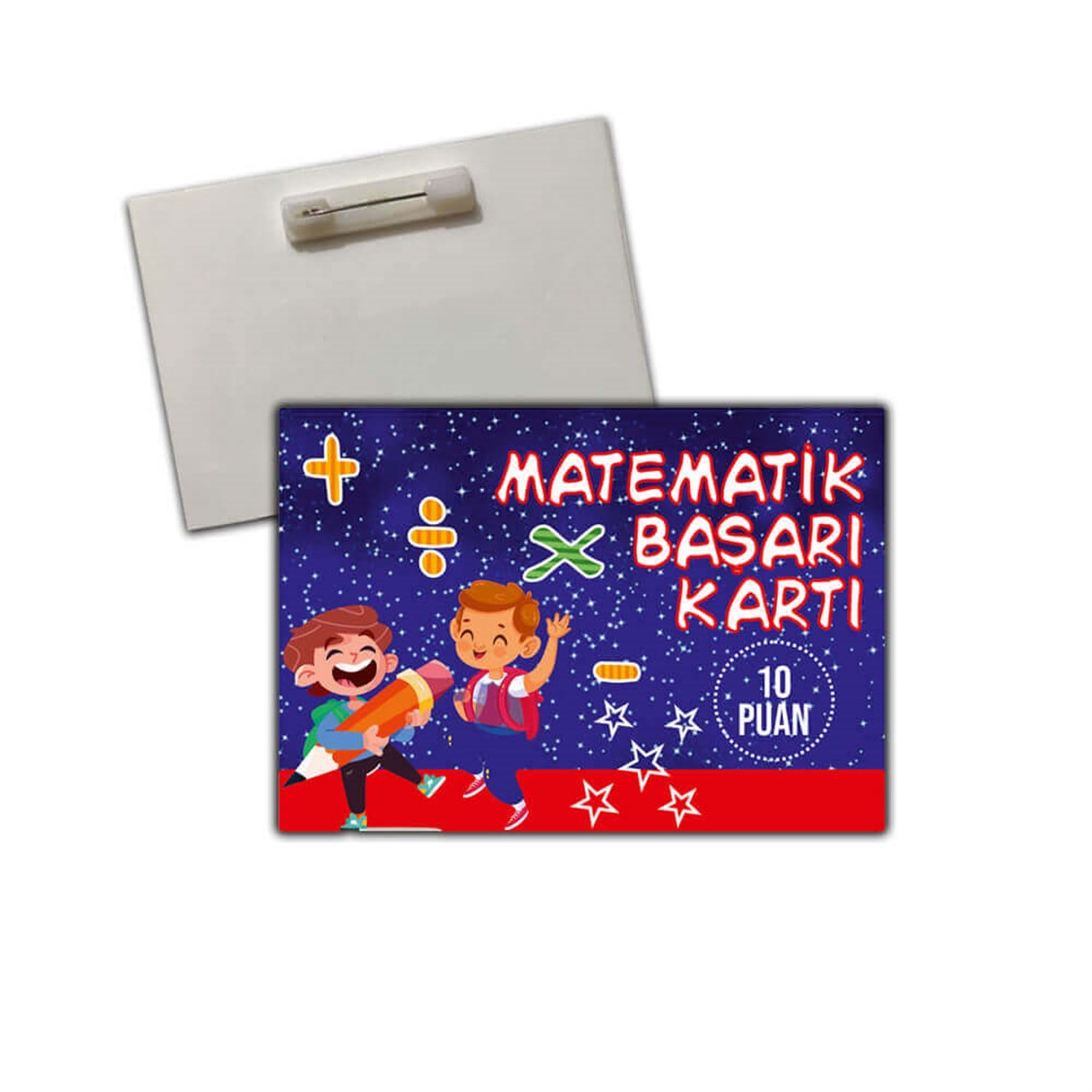 Matematik Başarı Yaka Kartı (Pvc kaplama +broş iğneli)