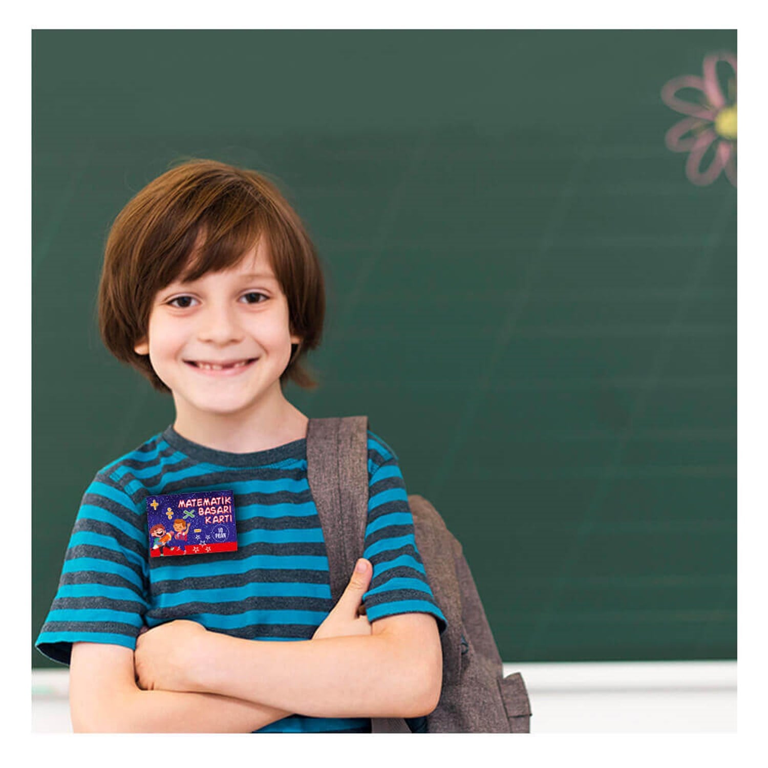 Matematik Başarı Yaka Kartı (Pvc kaplama +broş iğneli) okularenkkat