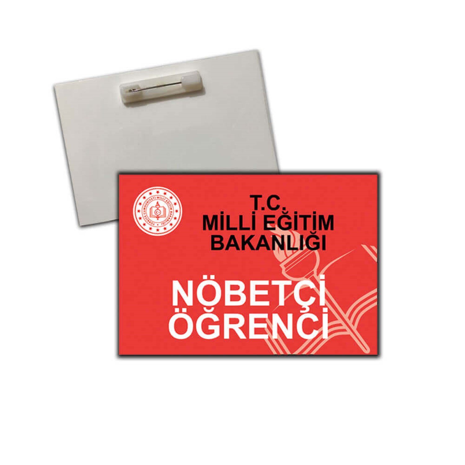 Nöbetçi Öğrenci Yaka Kartı (Pvc kaplama +broş iğneli)
