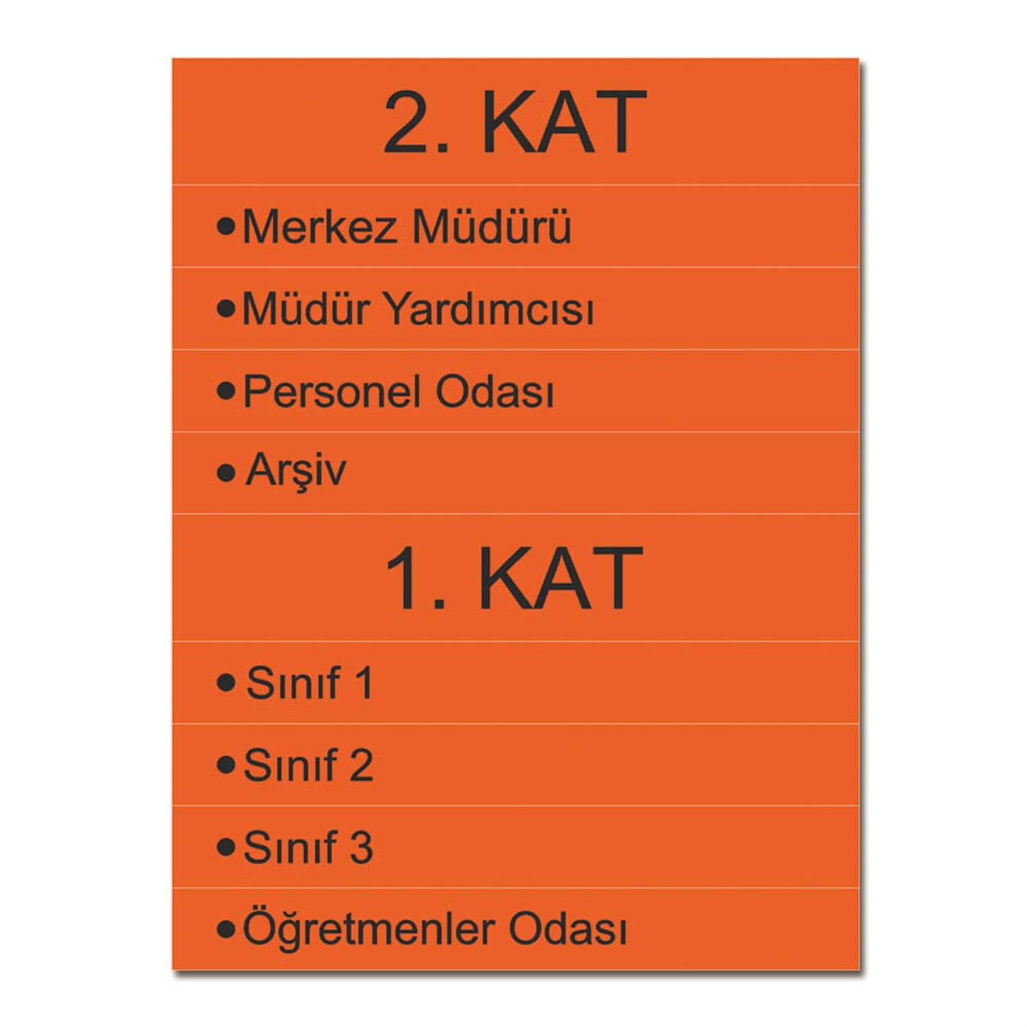 Ortaöğretim Kat Yönlendirme Levhası (Kat Planı)