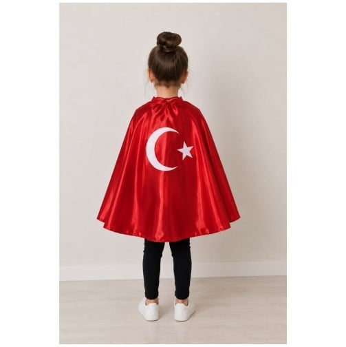pelerin1Ay Yıldız Türk Bayraklı Pelerin I  Saten Çocuk Gösteri PeleriniGenel ÜrünlerOkularenkkat