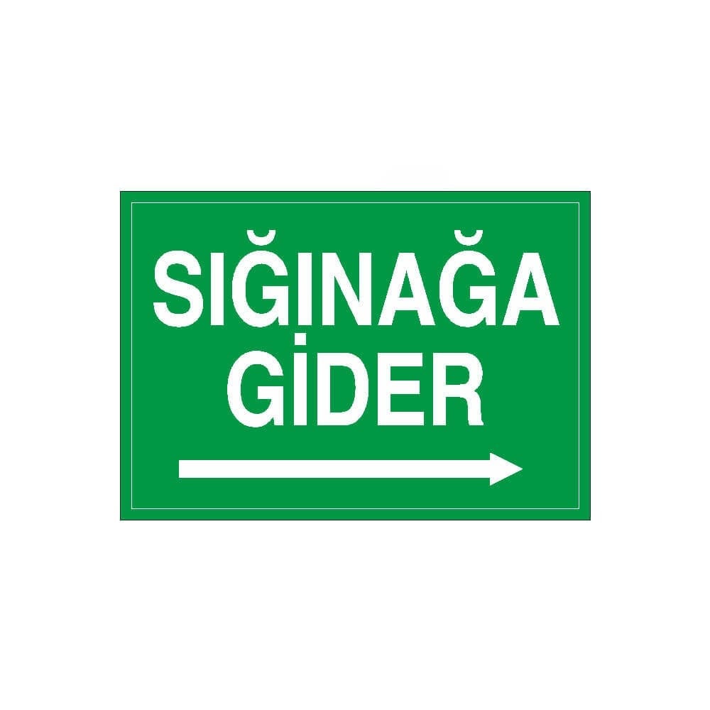 Sığınak Sağ Ok uyarı sticker