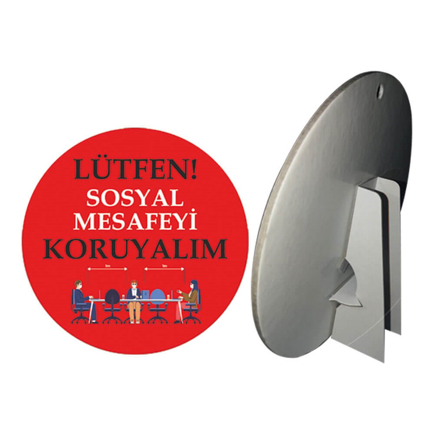 Sosyal Mesafe Uyarılı Ayaklı Pano