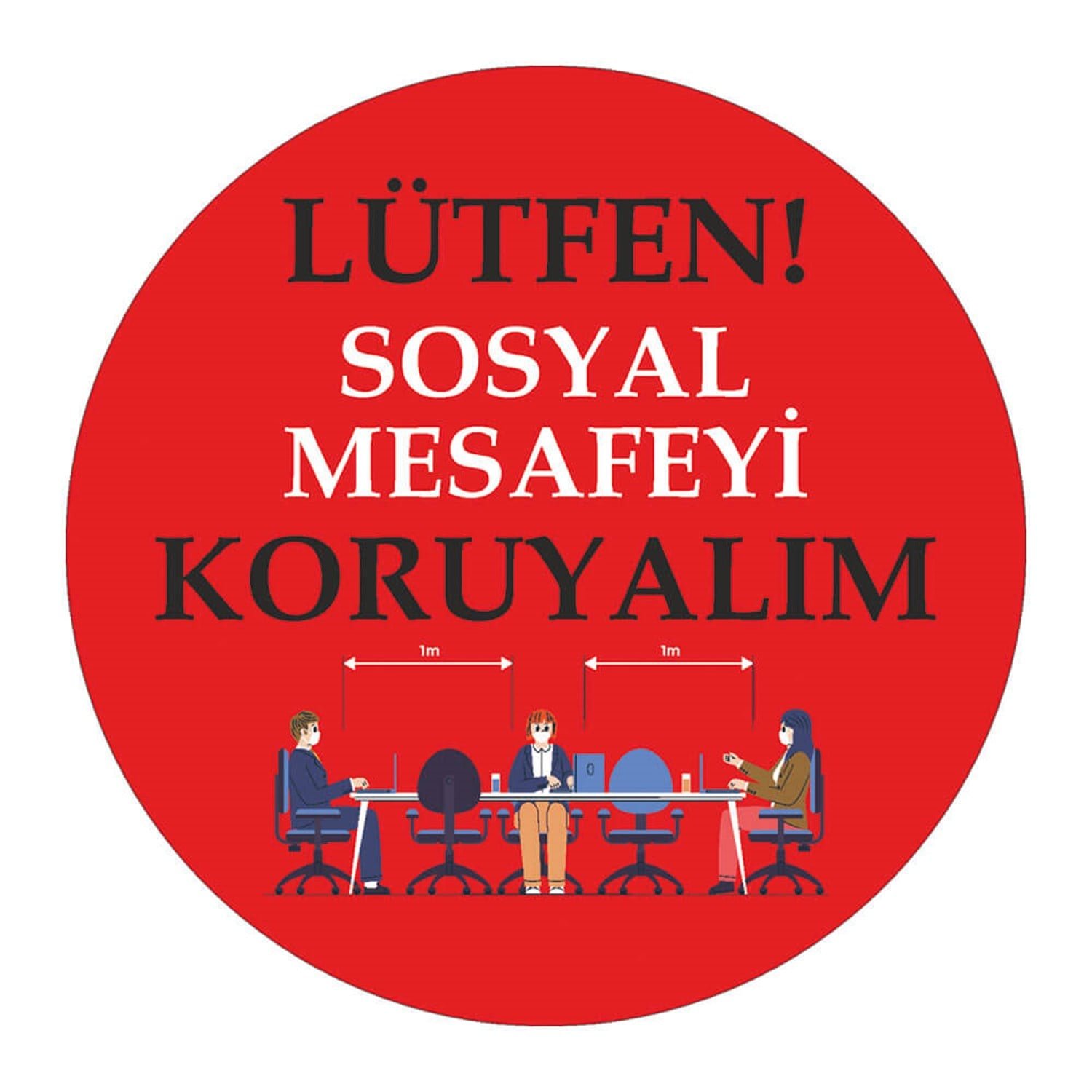 Sosyal Mesafe Yer Etiketi