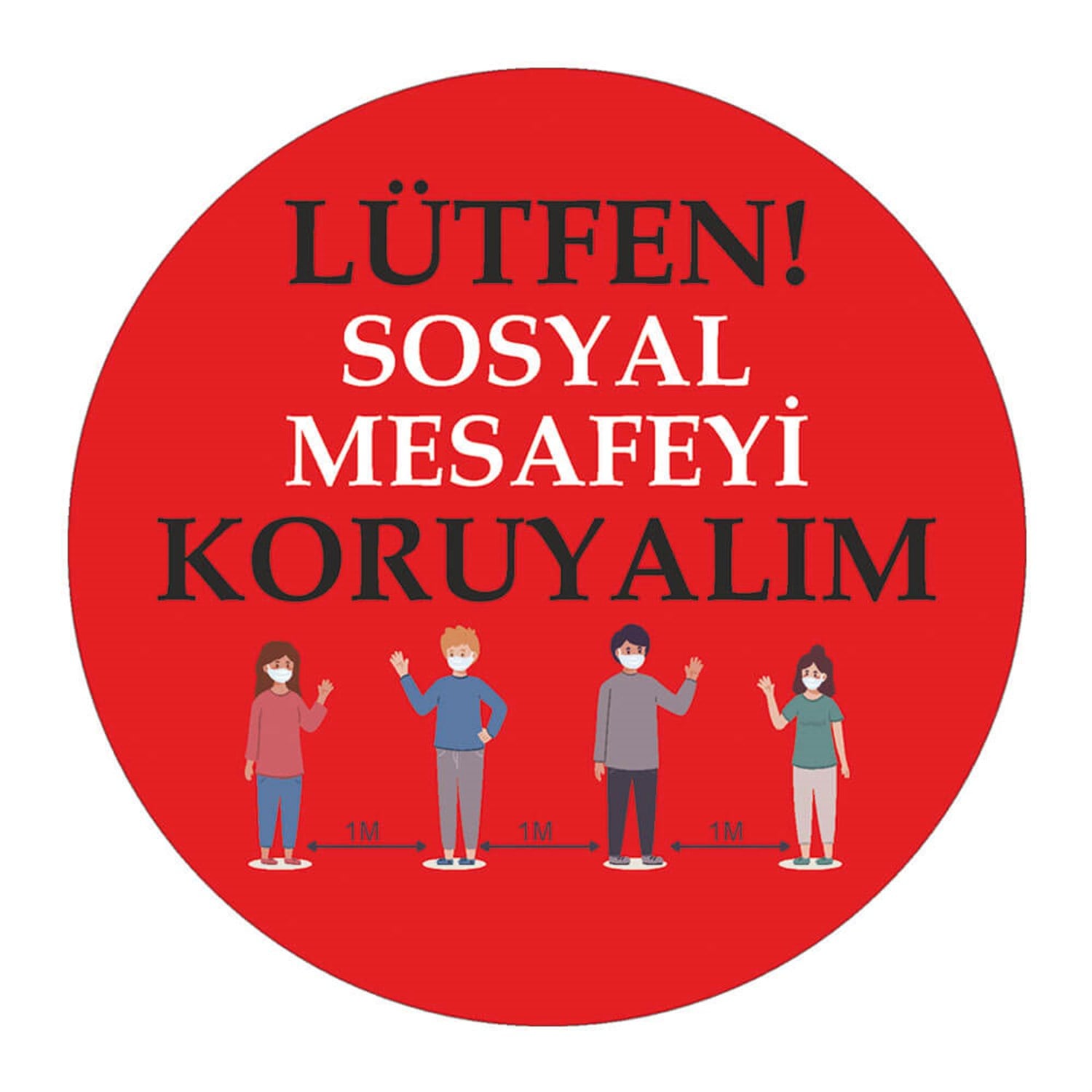Sosyal Mesafe Yer Etiketi