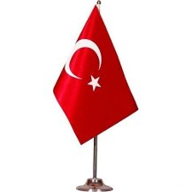 Tekli Krom Masa Bayrak Direği
